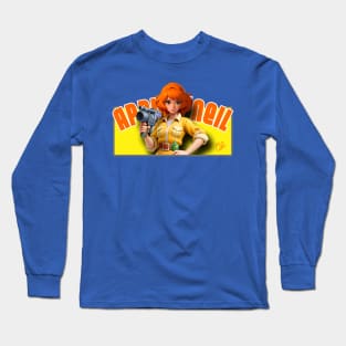 April O´neil - Cartoon Retro Vintage - D2 Long Sleeve T-Shirt